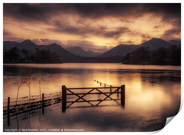 The Gate Derwent Water Lake District Print by Rick Bowden