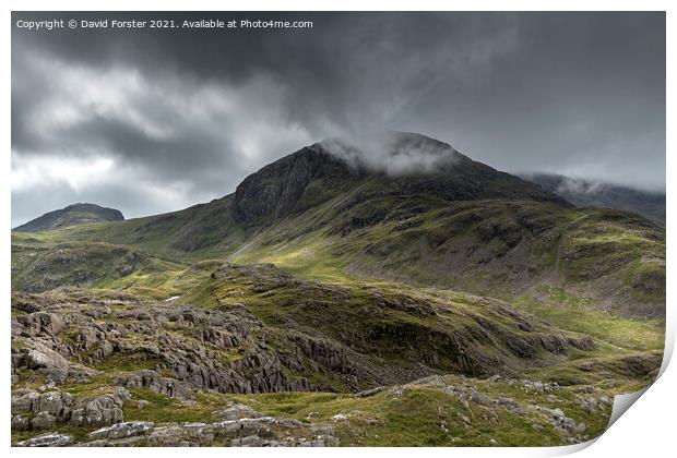 Great End and Esk Pike, Lake District, Cumbria, UK Print by David Forster