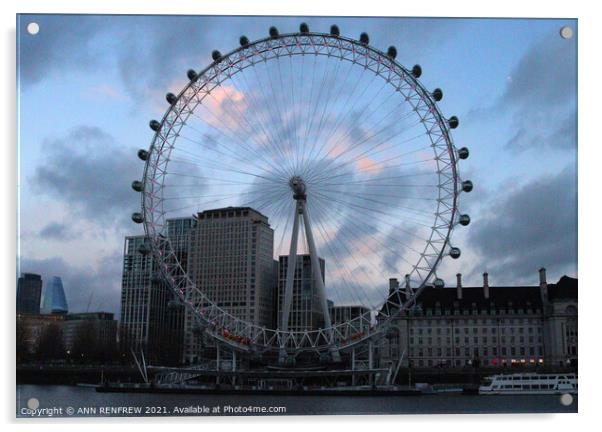 London Eye Acrylic by ANN RENFREW