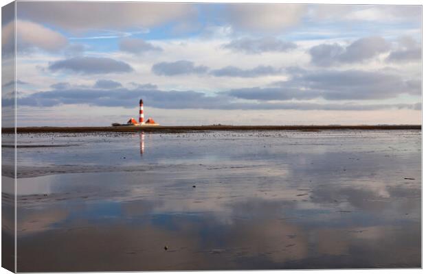 North Sea lighthouse Canvas Print by peter schickert