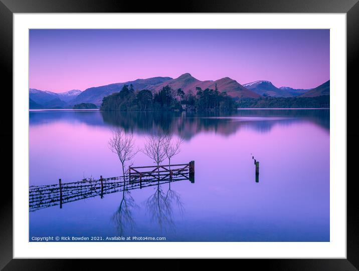 Derwent Water Lake District Framed Mounted Print by Rick Bowden