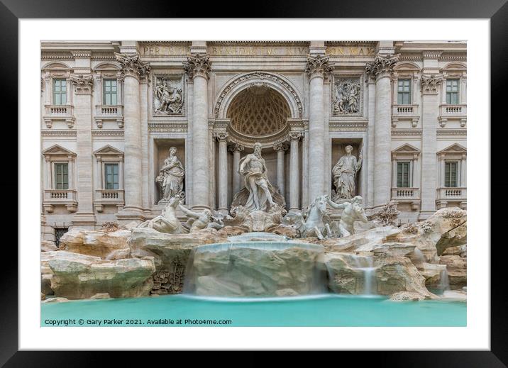 Trevi Fountain Framed Mounted Print by Gary Parker
