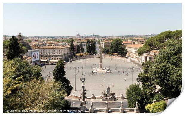 Piazza del Popolo Print by Gary Parker