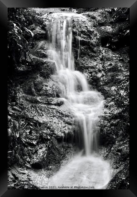 Cotswold cascade Framed Print by Simon Johnson