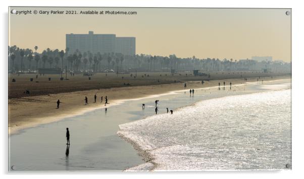 Santa Monica beach, early in the morning Acrylic by Gary Parker