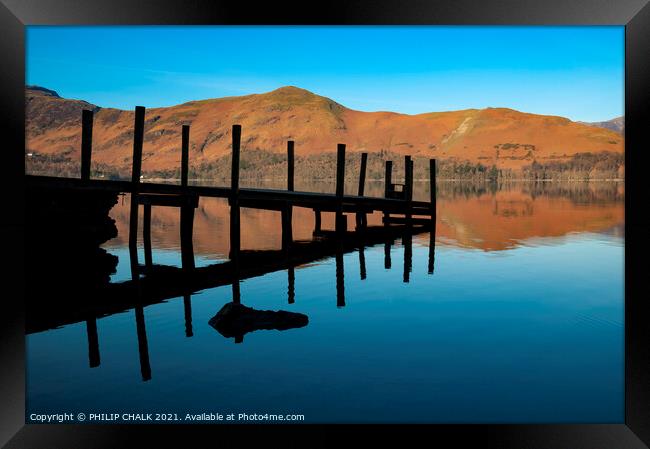 The old Ashness jetty on Derwent water 205 Framed Print by PHILIP CHALK