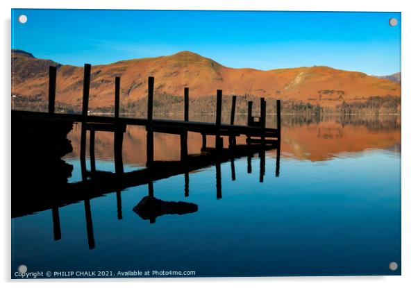 The old Ashness jetty on Derwent water 205 Acrylic by PHILIP CHALK
