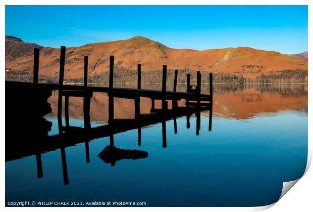 The old Ashness jetty on Derwent water 205 Print by PHILIP CHALK