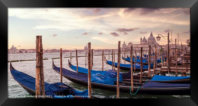 VENICE Gondolas & Santa Maria della Salute | Panorama Framed Print by Melanie Viola