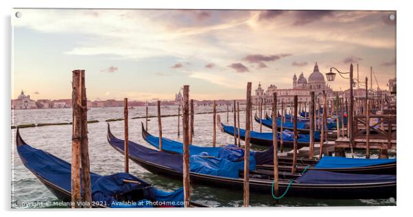 VENICE Gondolas & Santa Maria della Salute | Panorama Acrylic by Melanie Viola