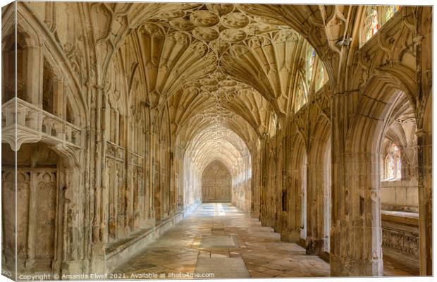 Gloucester Cathedral Cloisters Canvas Print by Amanda Elwell
