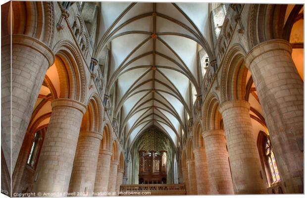 Archways At Gloucester Cathedral Canvas Print by Amanda Elwell