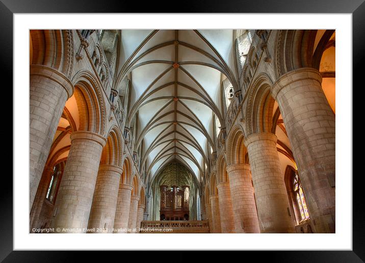 Archways At Gloucester Cathedral Framed Mounted Print by Amanda Elwell