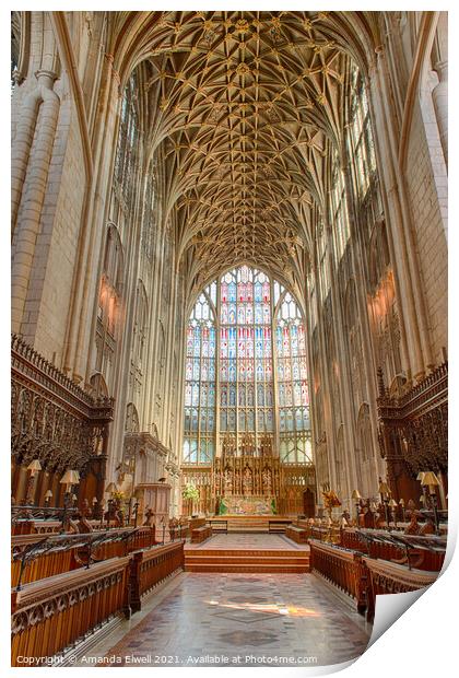 Gloucester Cathedral Print by Amanda Elwell