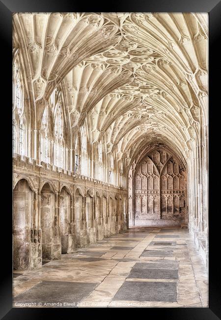 Gloucester Cathedral Cloisters Framed Print by Amanda Elwell