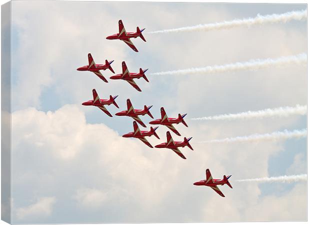 Red Arrows Canvas Print by Robert Geldard