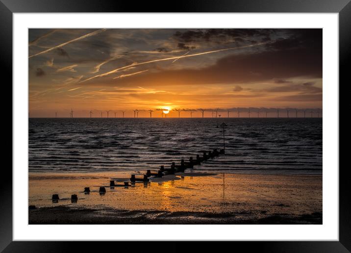 Winter Sunset Framed Mounted Print by louise stanley