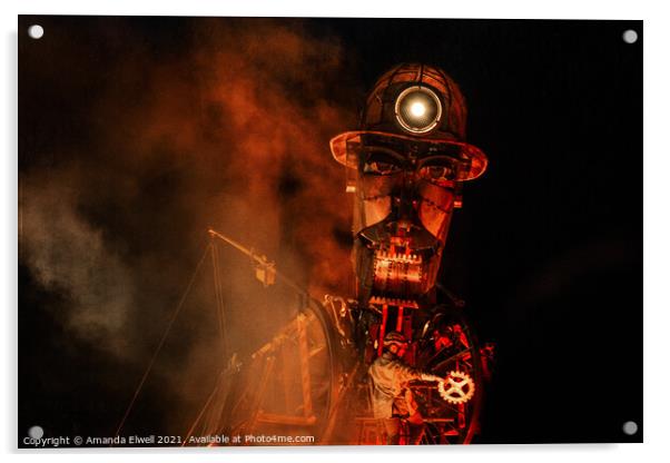 The Man Engine Puppet Acrylic by Amanda Elwell