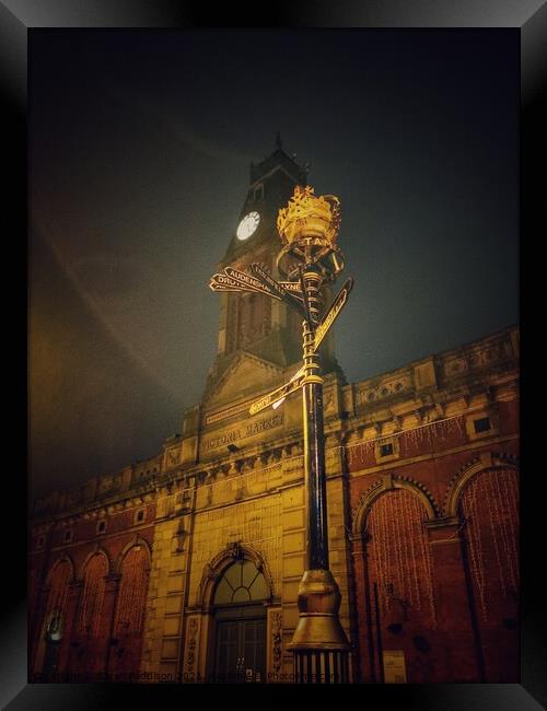 Stalybridge Market Hall at Night Framed Print by Sarah Paddison