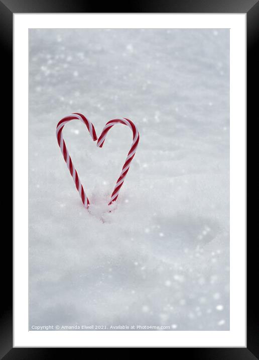 Glass Candy Canes Framed Mounted Print by Amanda Elwell