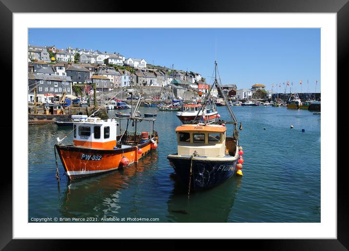 Mevagissey Harbour, Cornwall Framed Mounted Print by Brian Pierce