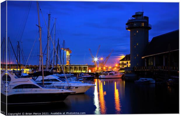 Falmouth Maritime Museum at Night Canvas Print by Brian Pierce