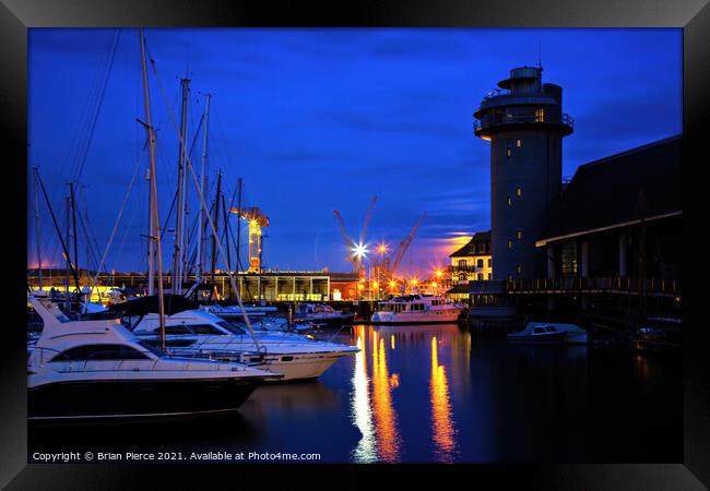 Falmouth Maritime Museum at Night Framed Print by Brian Pierce