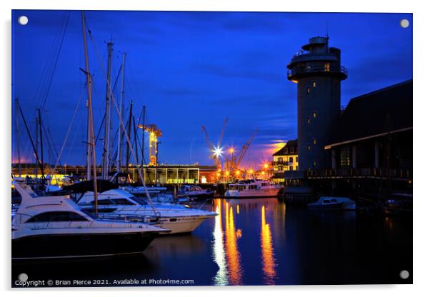 Falmouth Maritime Museum at Night Acrylic by Brian Pierce
