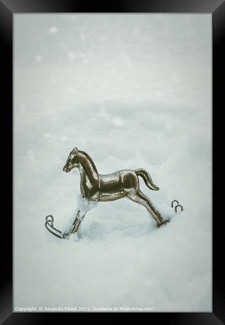 Rocking Horse Framed Print by Amanda Elwell