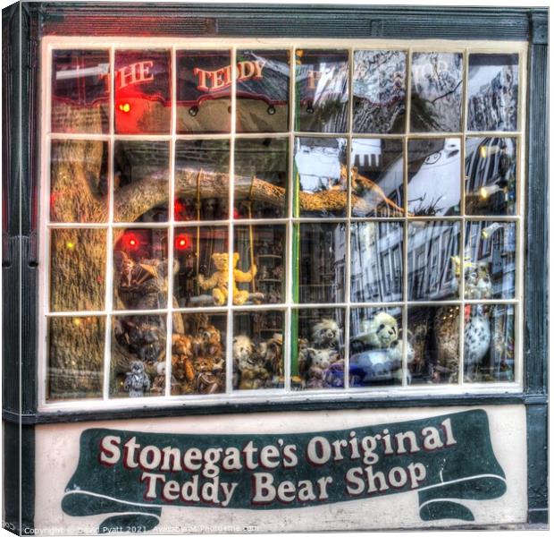 Teddy Bear Shop York  Canvas Print by David Pyatt