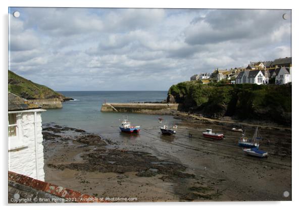 Port Isaac Harbour, North Cornwall Acrylic by Brian Pierce