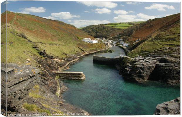 Boscastle Harbour, North Cornwall  Canvas Print by Brian Pierce