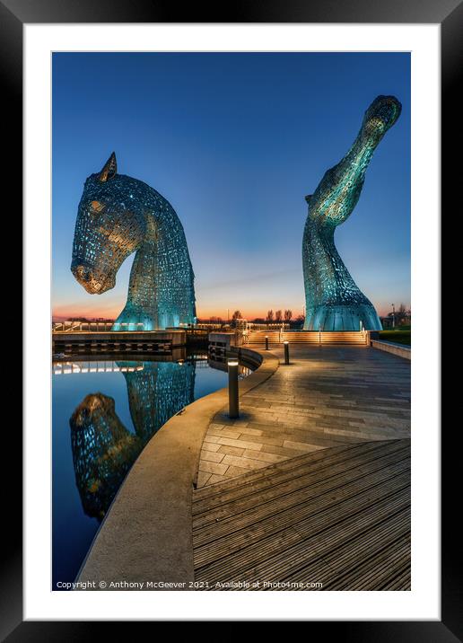 The Kelpies Framed Mounted Print by Anthony McGeever