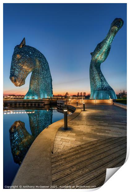 The Kelpies Print by Anthony McGeever