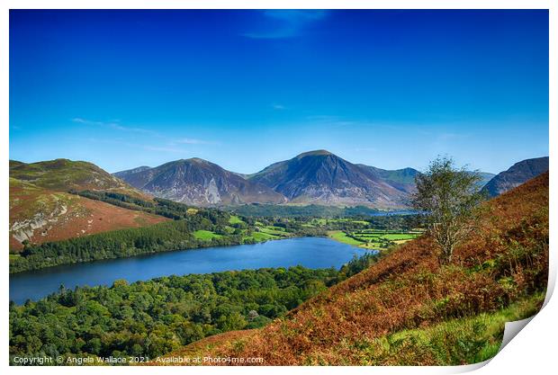 Mountain views across Loweswater Lake District Print by Angela Wallace