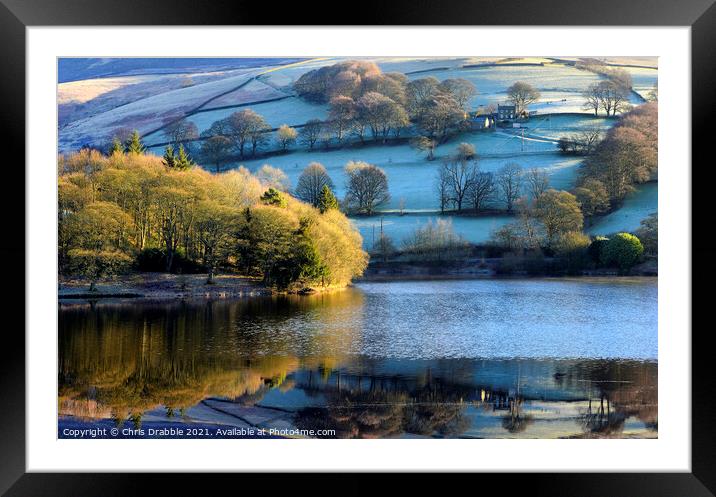 Ashes Farm and Ladybower Reservoir Framed Mounted Print by Chris Drabble
