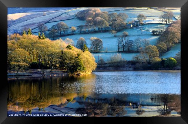 Ashes Farm and Ladybower Reservoir Framed Print by Chris Drabble