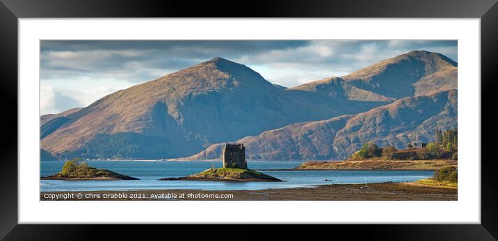 Castle Stalker from the Port Appin road (2) Framed Mounted Print by Chris Drabble