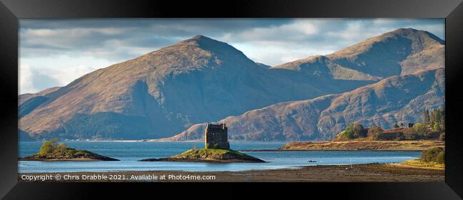 Castle Stalker from the Port Appin road (2) Framed Print by Chris Drabble