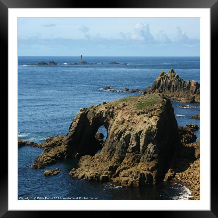 Land's End and the Longships Lighthouse, Cornwall Framed Mounted Print by Brian Pierce