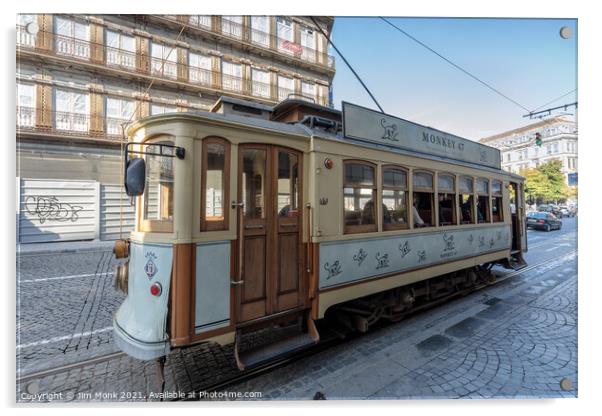 Vintage Tram, Porto Acrylic by Jim Monk