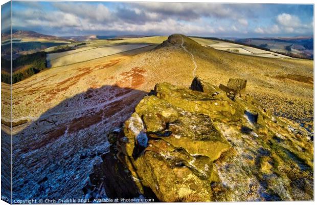 Crook Hill in Winter (5) Canvas Print by Chris Drabble