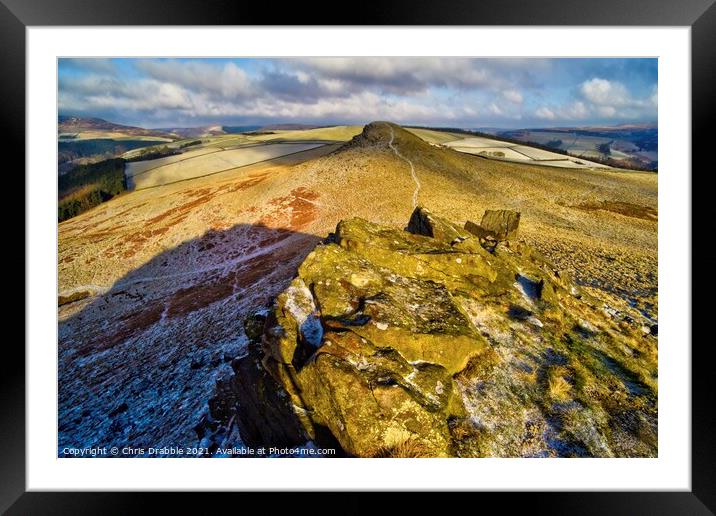 Crook Hill in Winter (5) Framed Mounted Print by Chris Drabble