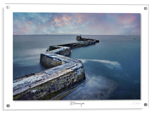 Zig zag pier St Monans, Scotland, Scottish,  Acrylic by JC studios LRPS ARPS