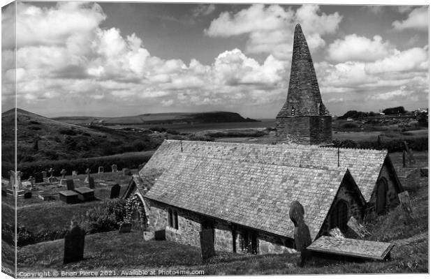 St Enadoc Church, Trebetherick, North Cornwall, Mo Canvas Print by Brian Pierce