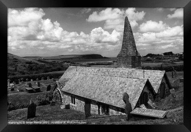 St Enadoc Church, Trebetherick, North Cornwall, Mo Framed Print by Brian Pierce