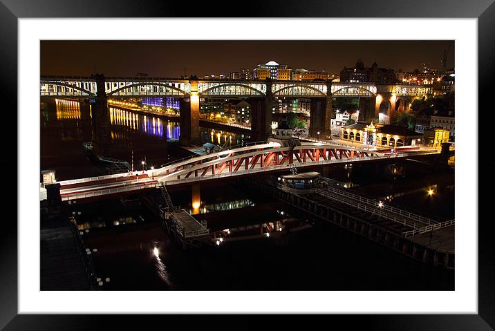 Newcastle Swing Bridge Framed Mounted Print by Paul Appleby
