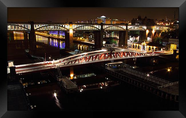 Newcastle Swing Bridge Framed Print by Paul Appleby