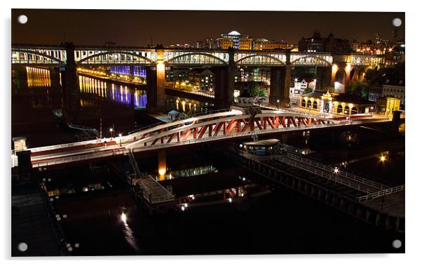 Newcastle Swing Bridge Acrylic by Paul Appleby