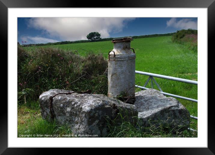 Milk Churn at the Farm Gate Framed Mounted Print by Brian Pierce